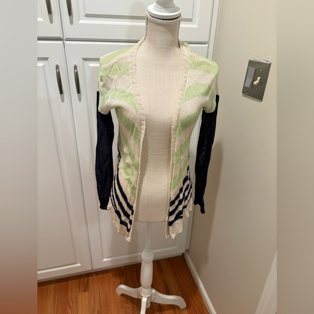 Splendid Striped Open-Front Cardigan Sweater
